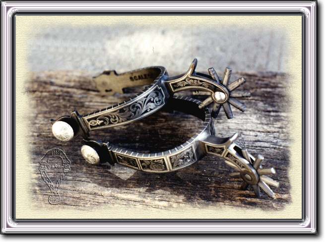 French gray spurs with silver inlay